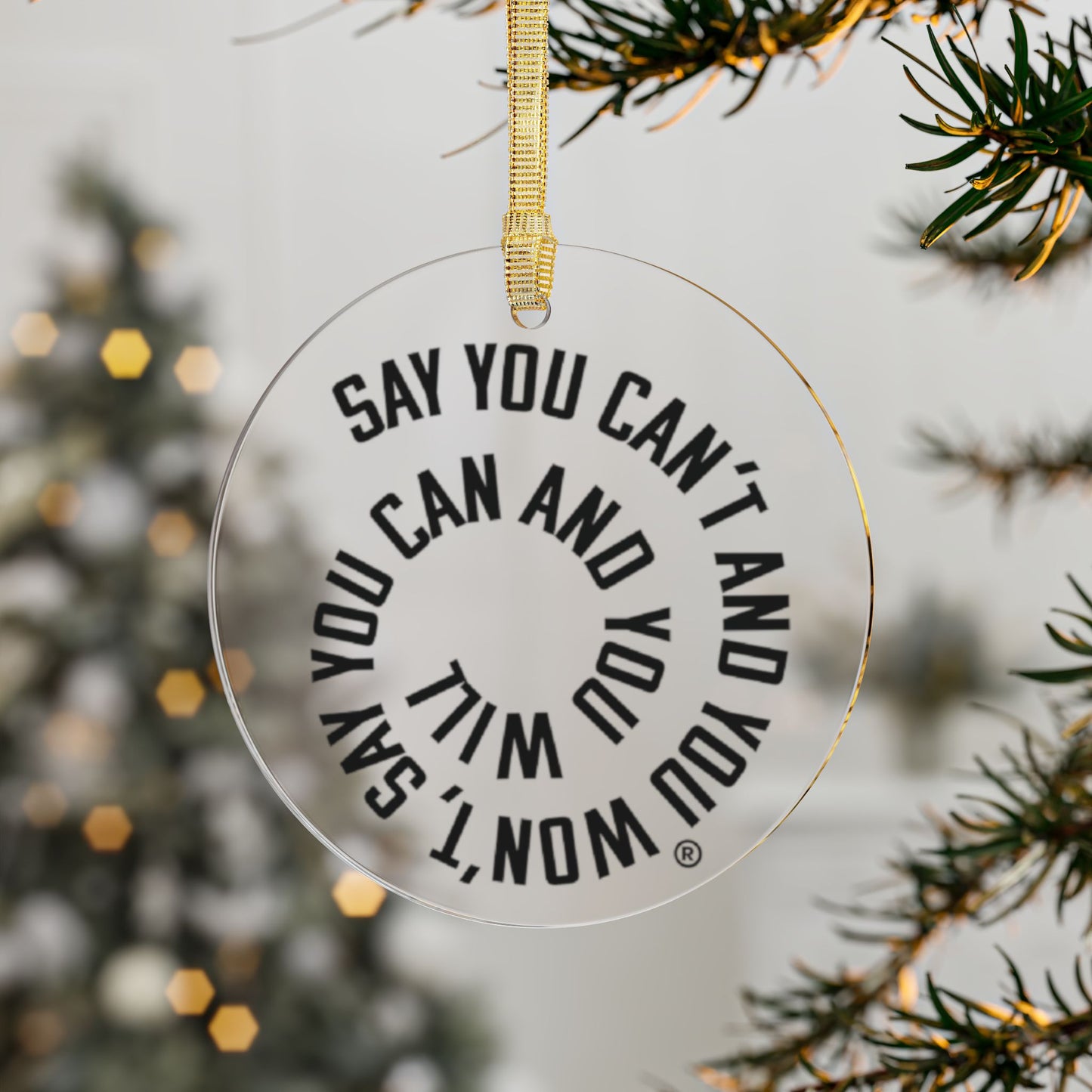 Inspirational Acrylic Ornaments - "Say You Can and You Will"
