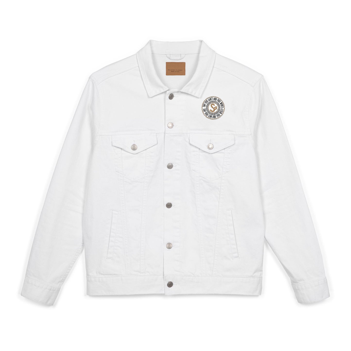 Embroidered Unisex Denim Jacket - Say You Can and You Will