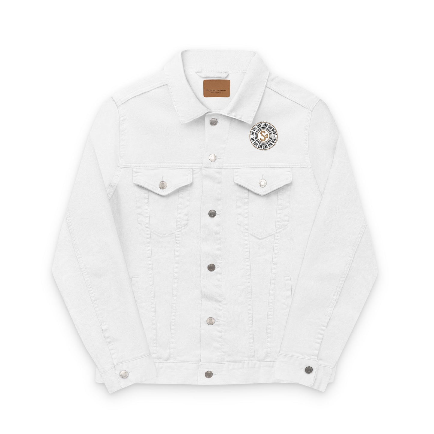 Embroidered Unisex Denim Jacket - Say You Can and You Will