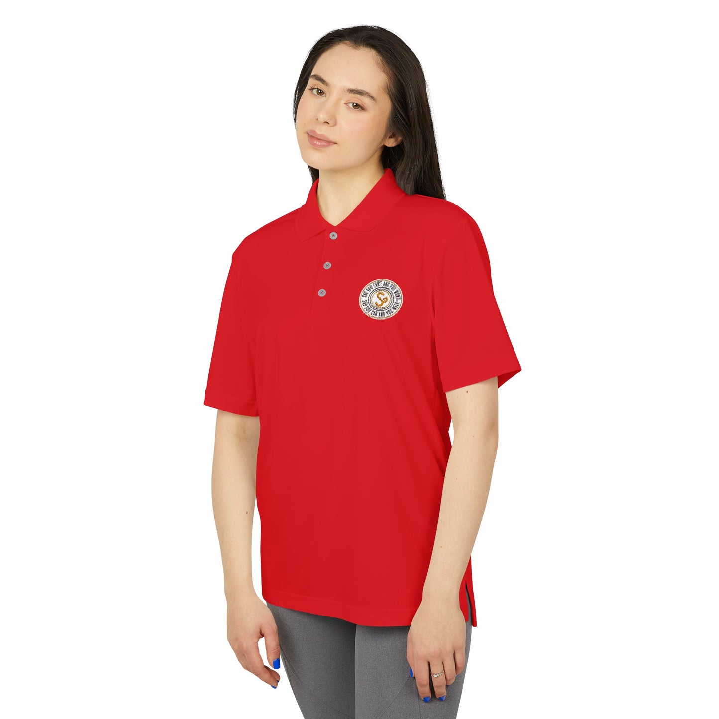 Unisex Performance Polo - "Say You Can and You Will"