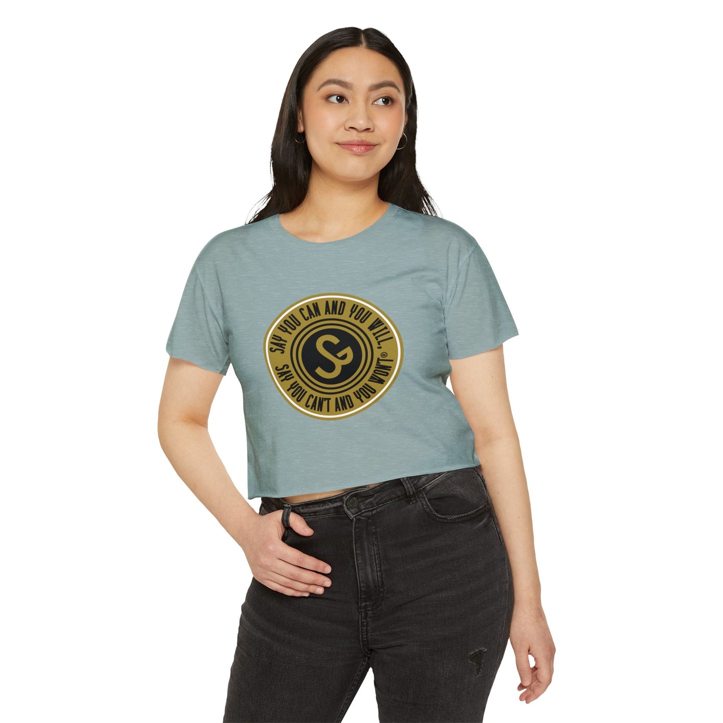 Empowering Women’s Festival Crop Top - "Say You Can and You Will"