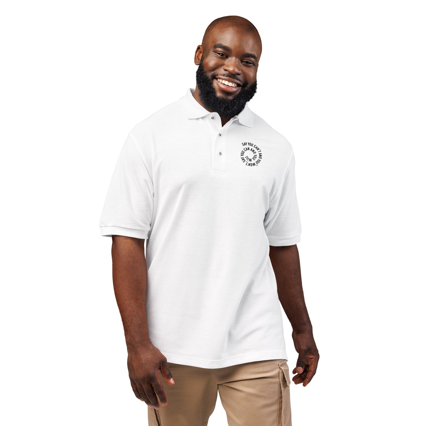 Embroidered Unisex Polo Shirt - Say You Can and You Will