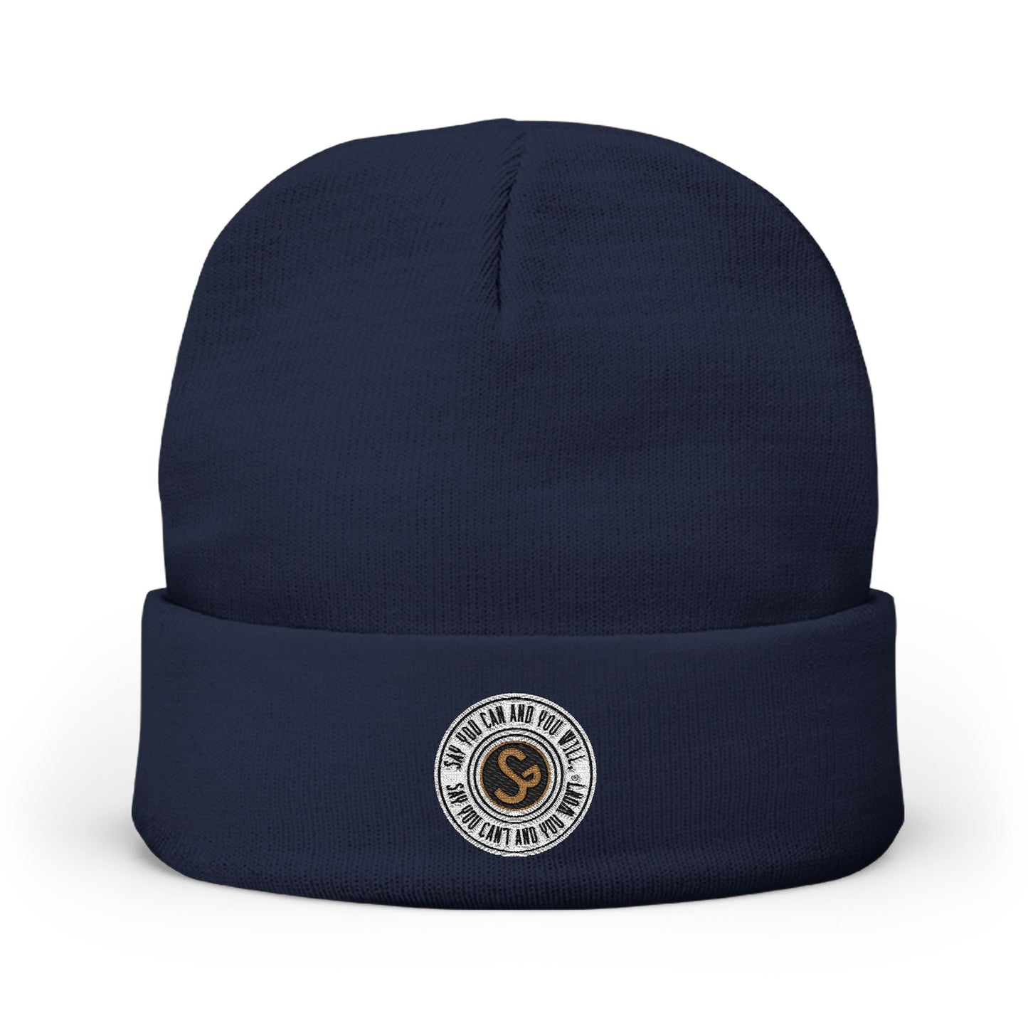Embroidered Knit Beanie