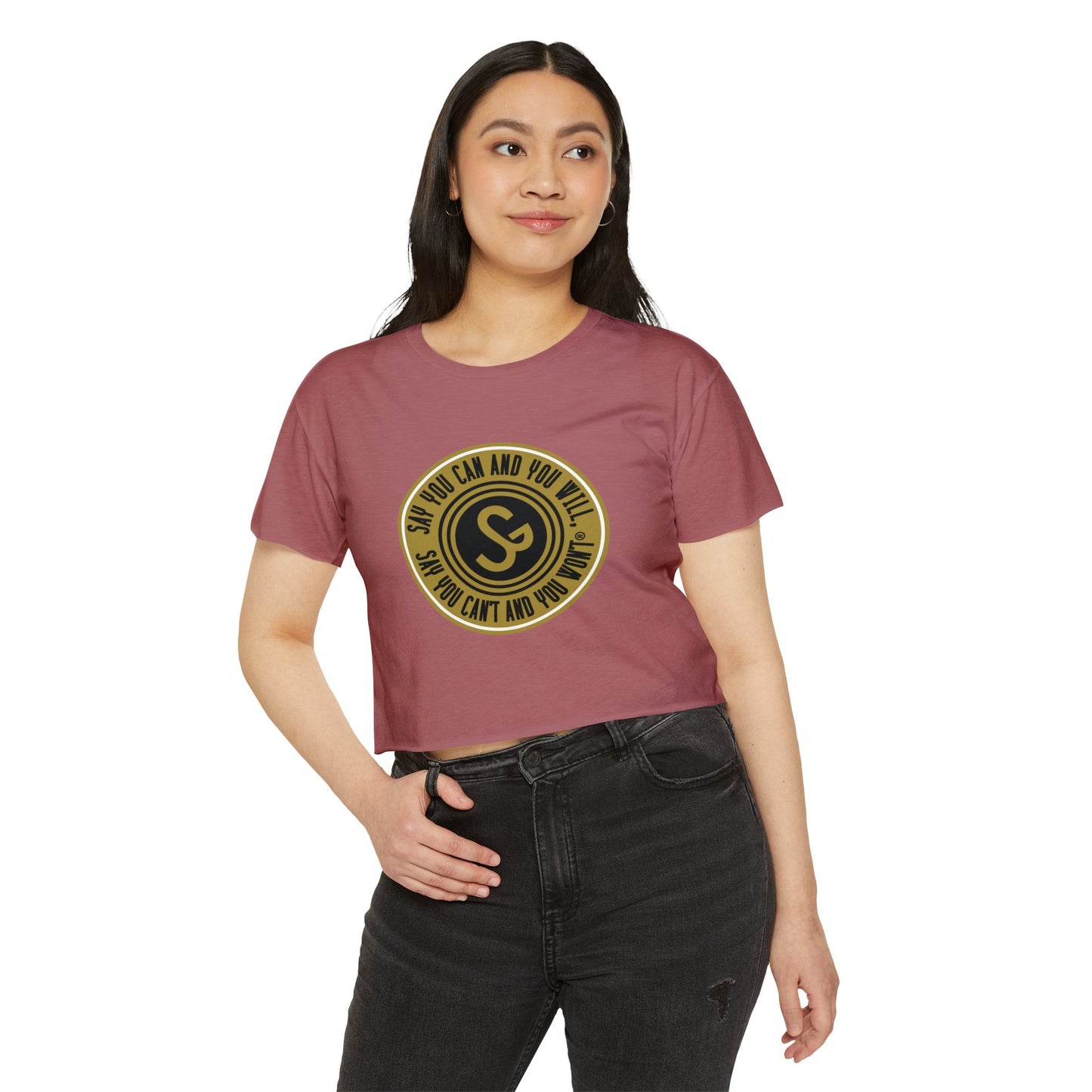 Empowering Women’s Festival Crop Top - "Say You Can and You Will"