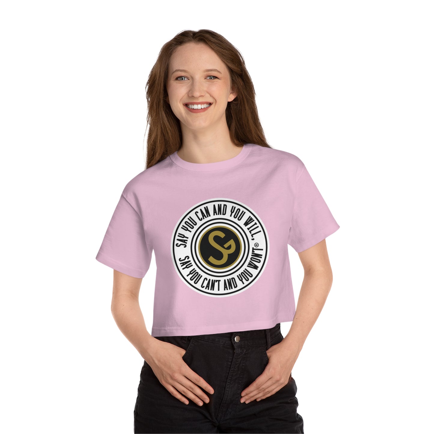 Champion Women's Heritage Cropped T-Shirt - "Say You Can and You Will"