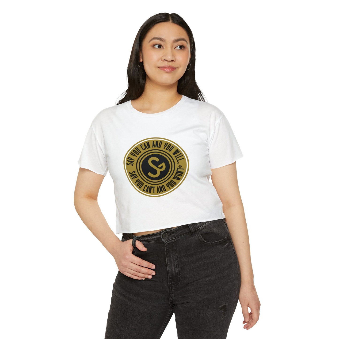 Empowering Women’s Festival Crop Top - "Say You Can and You Will"