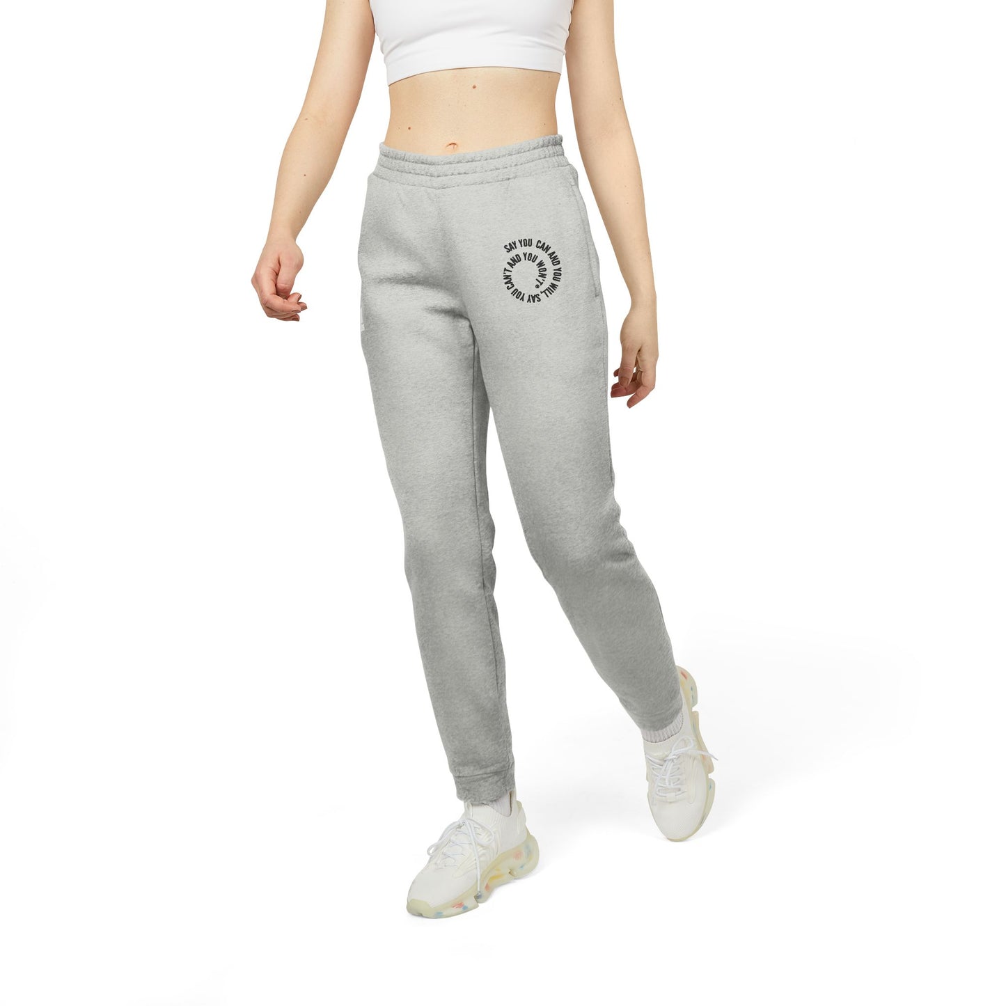 adidas Unisex Fleece Joggers - "Say You Can and You Will"