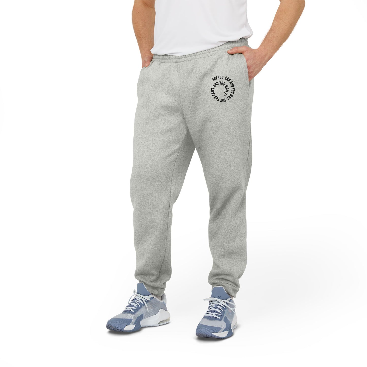 adidas Unisex Fleece Joggers - "Say You Can and You Will"