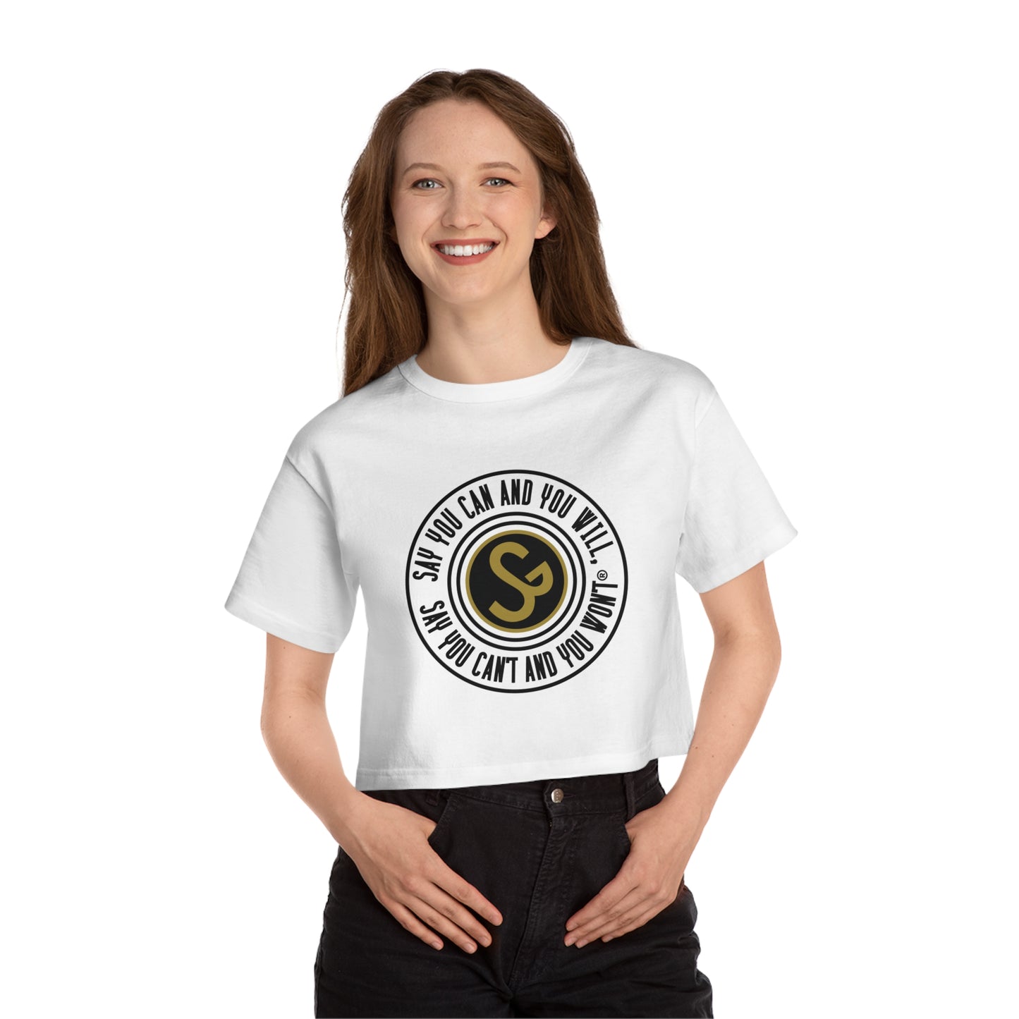 Champion Women's Heritage Cropped T-Shirt - "Say You Can and You Will"