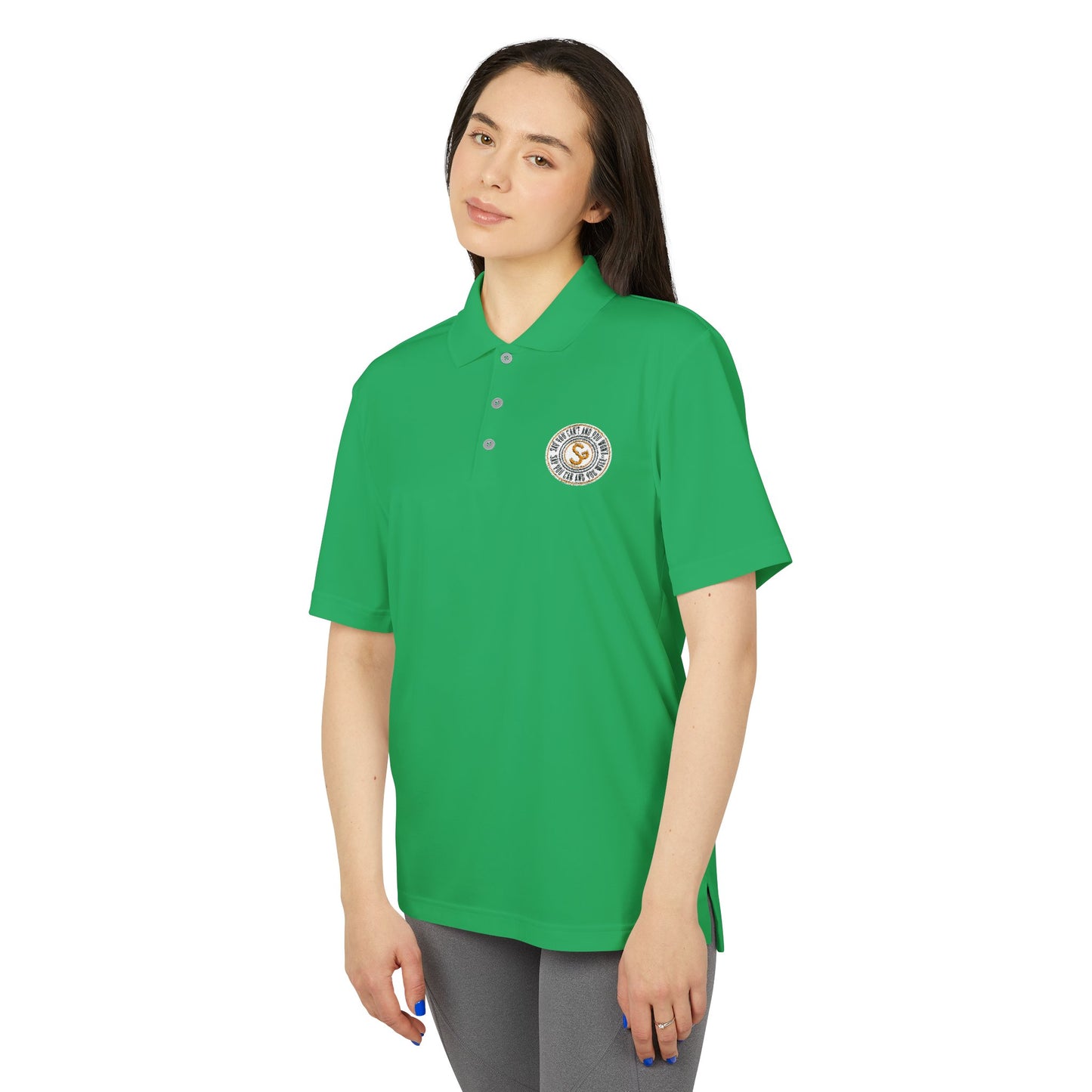 Unisex Performance Polo - "Say You Can and You Will"