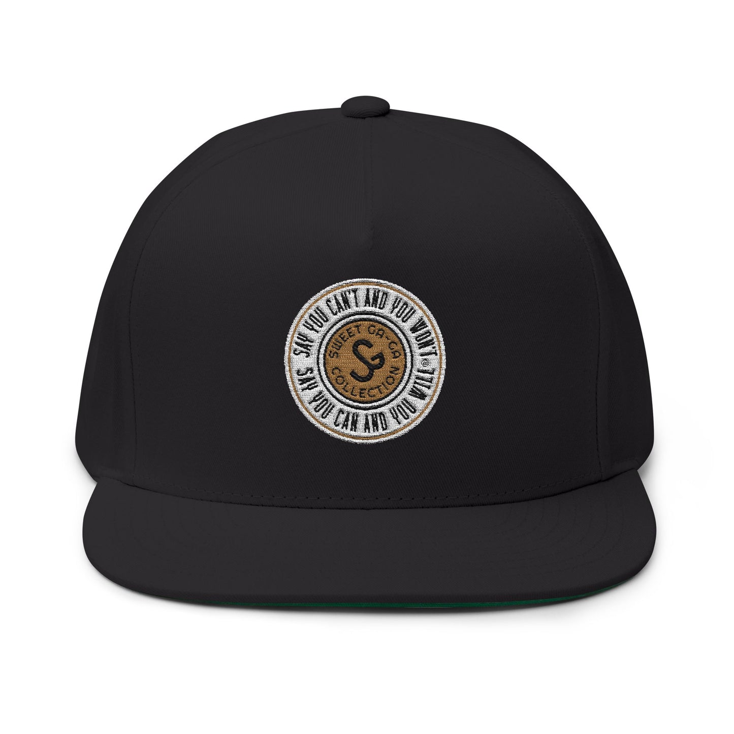 Embroidered Flat Bill Cap