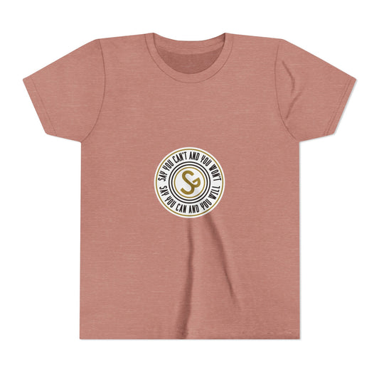 Youth Tee - "Say You Can and You Will" Retro Badge Graphic