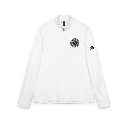 Embroidered Quarter-Zip Pullover — White Performance Adidas Pullover "Say You Can and You Will"