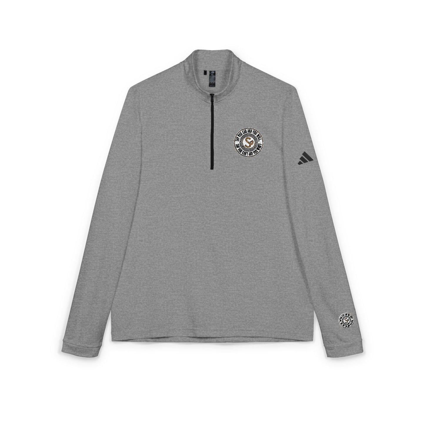 Embroidered Quarter-Zip Pullover — "Say You Can and You Will"