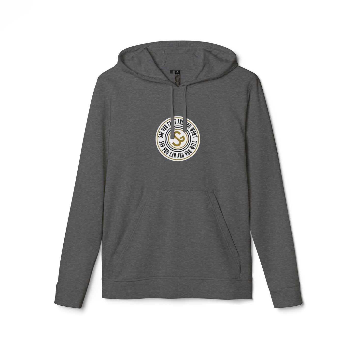 Adidas "Say You Can and You Will" Fleece Hoodie — White Casual Athletic Pullover