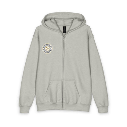 Youth Zipped Hoodie — Small Circle Logo "S" Chest Design
