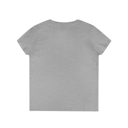 Ladies' V-Neck T-Shirt — Retro Gold Seal 'S' Emblem