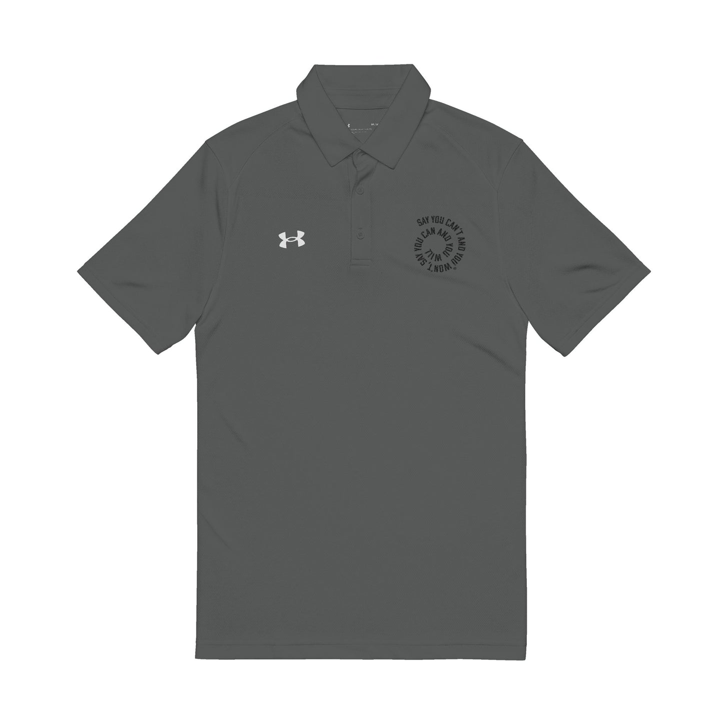 Men's Embroidered Performance Polo Shirt - "Say You Can and You Will"