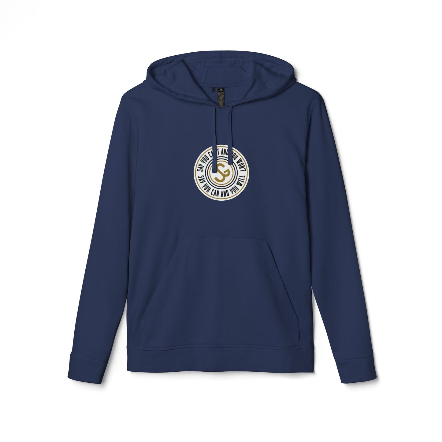 Adidas "Say You Can and You Will" Fleece Hoodie — White Casual Athletic Pullover