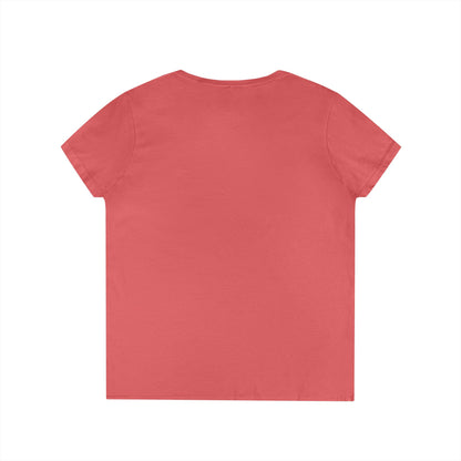 Ladies' V-Neck T-Shirt — Retro Gold Seal 'S' Emblem