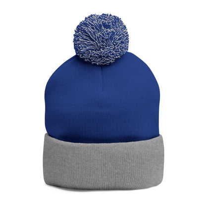 Pom-Pom Knit Cap - "Say You Can and You Will"