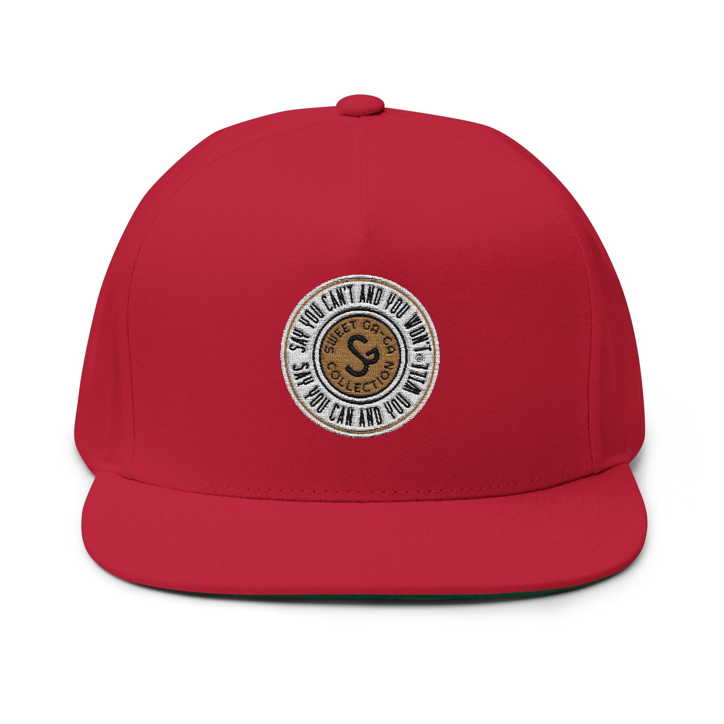 Embroidered Flat Bill Cap