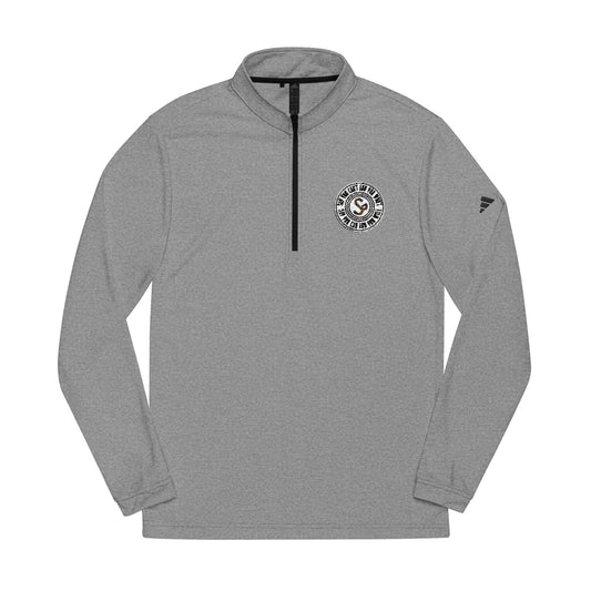 Embroidered Quarter-Zip Pullover — Minimal Circle Logo