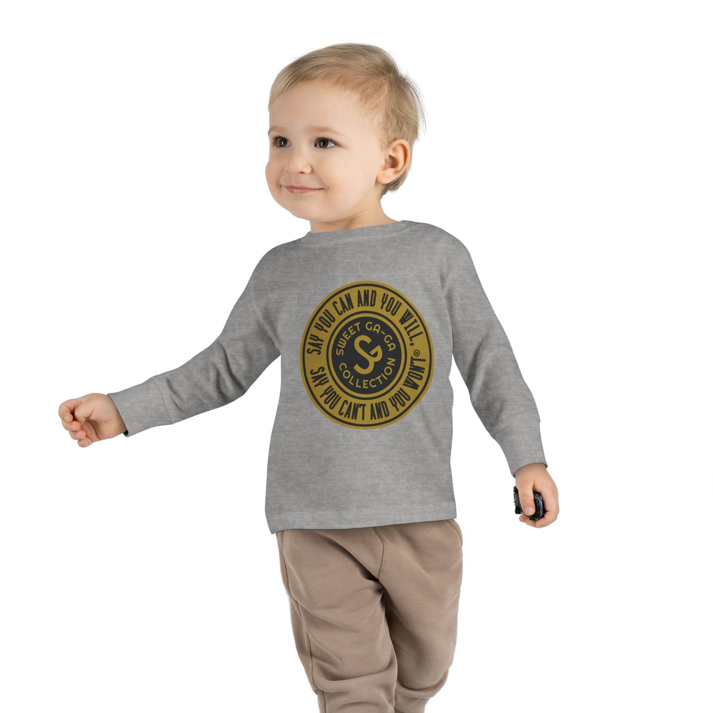 Toddler Long Sleeve Tee with Fun Street Goals Design