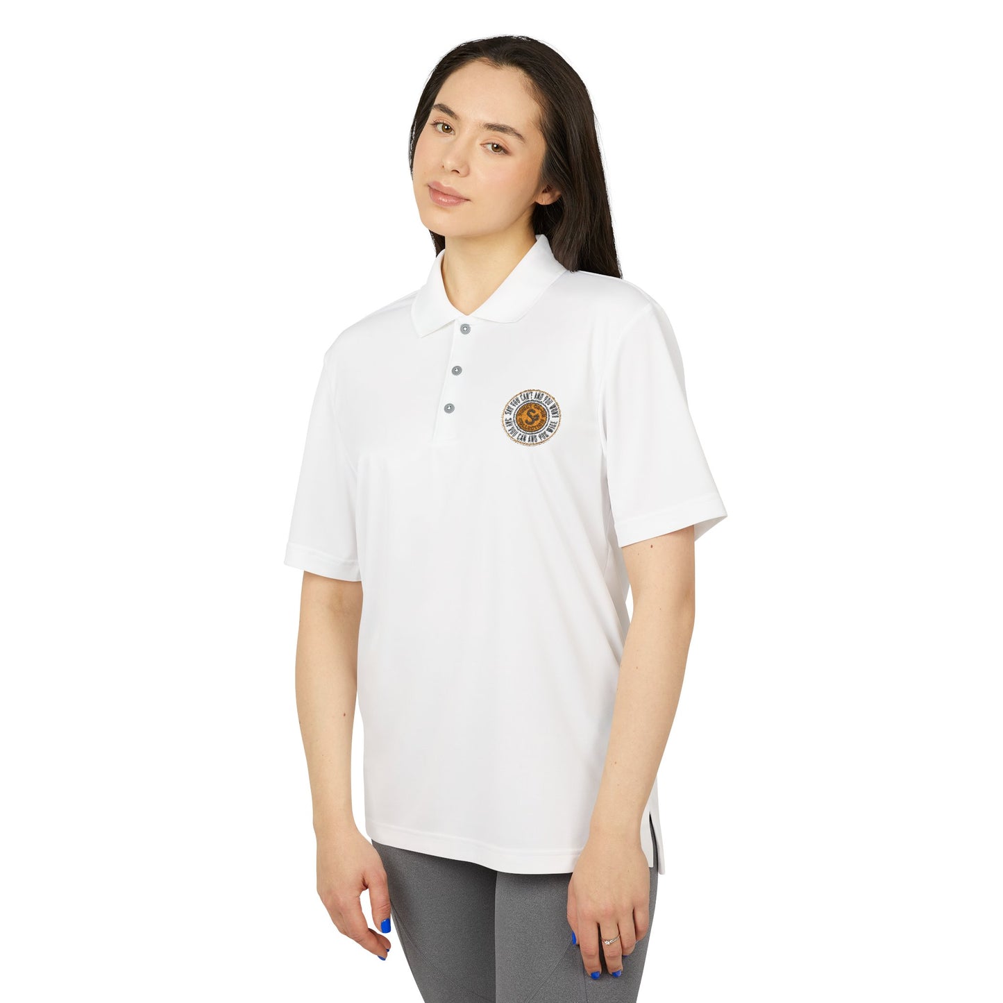 Classic Polo — Embroidered "Say You Can and You Will" Performance Golf Shirt