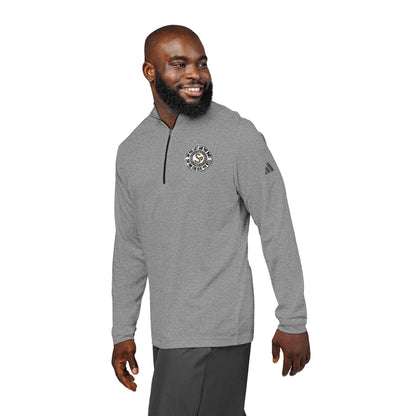 Embroidered Quarter-Zip Pullover — Minimal Circle Logo