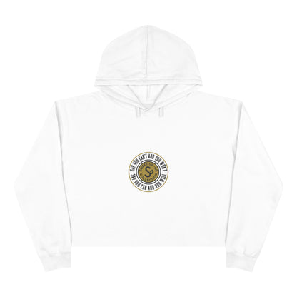 Cropped Hoodie — Minimal Gold Seal Logo, Casual Streetwear