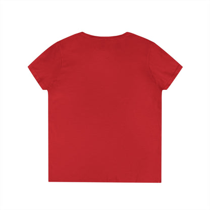 Ladies' V-Neck T-Shirt — Retro Gold Seal 'S' Emblem