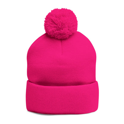 Pom-Pom Knit Cap - "Say You Can and You Will"