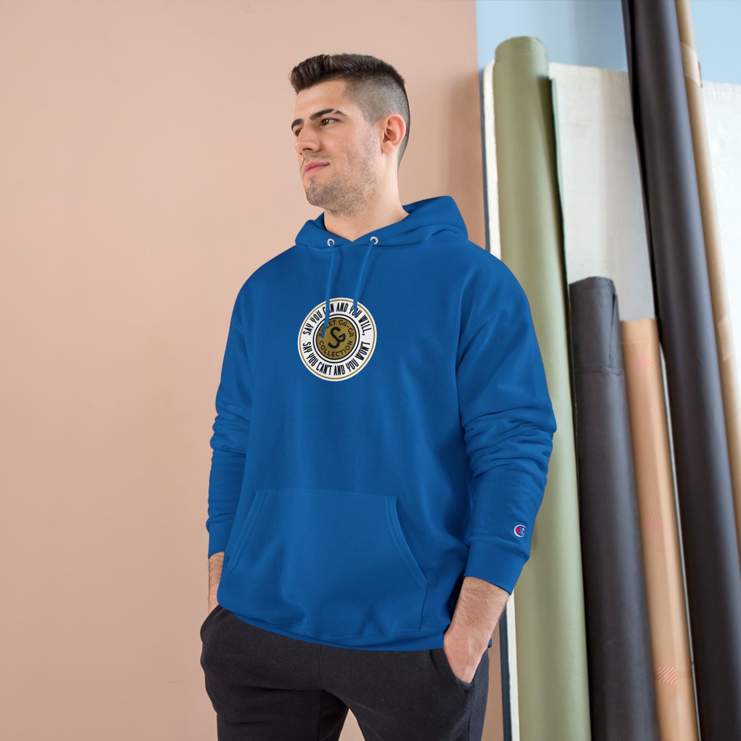 Champion Hoodie — Vintage-Inspired Circular Logo Hoodie