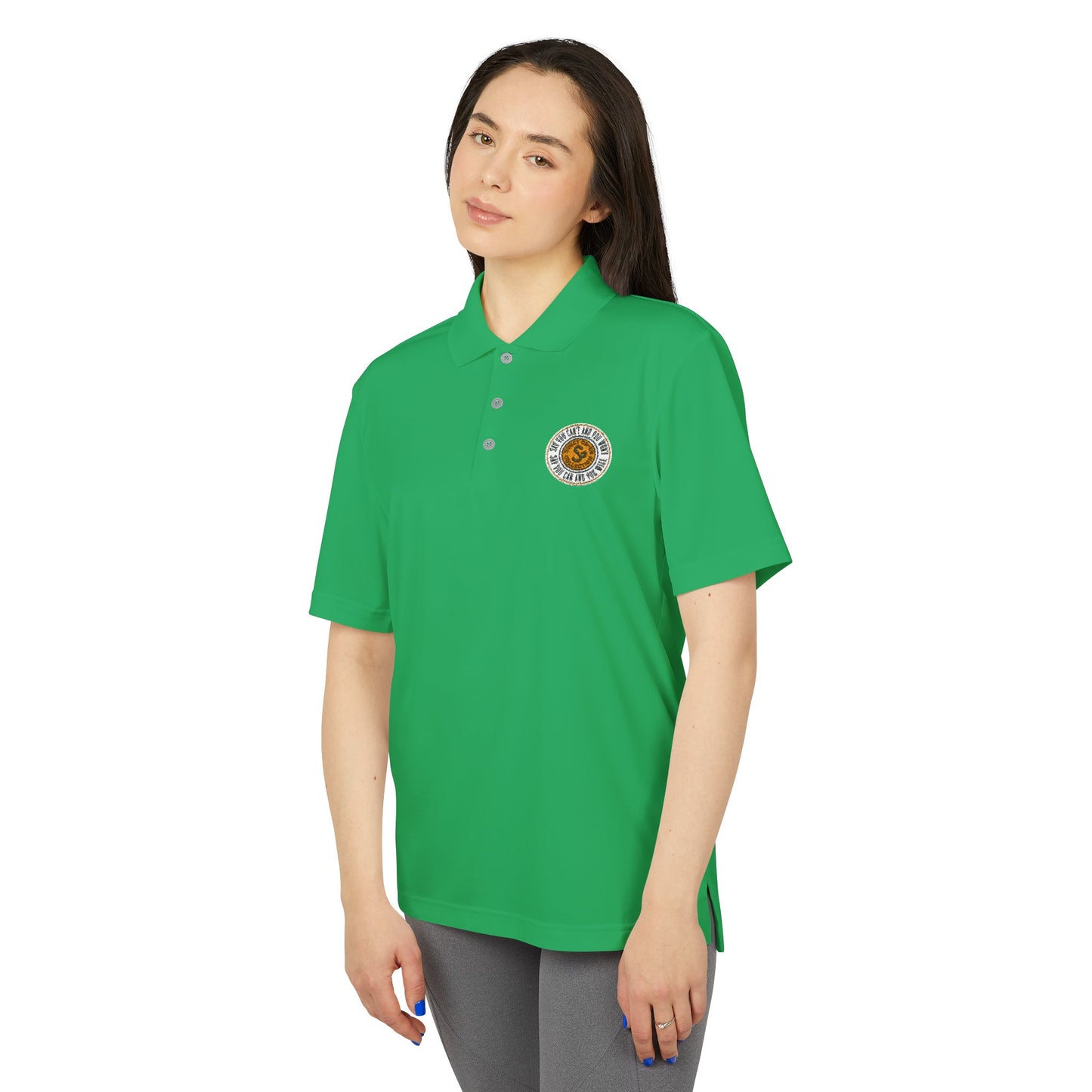 Classic Polo — Embroidered "Say You Can and You Will" Performance Golf Shirt