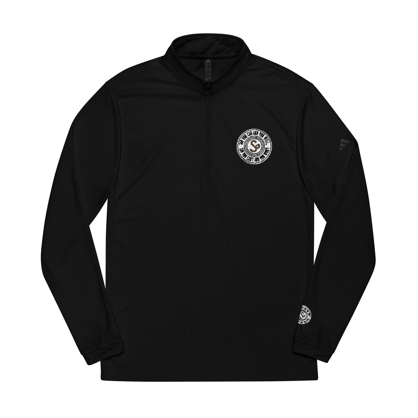 Embroidered Quarter-Zip Pullover — "Say You Can and You Will"