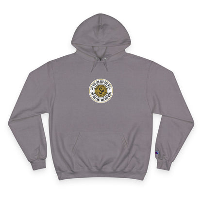 Champion Hoodie — Vintage-Inspired Circular Logo Hoodie
