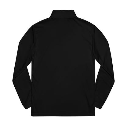 Embroidered Quarter-Zip Pullover — White Performance Adidas Pullover "Say You Can and You Will"