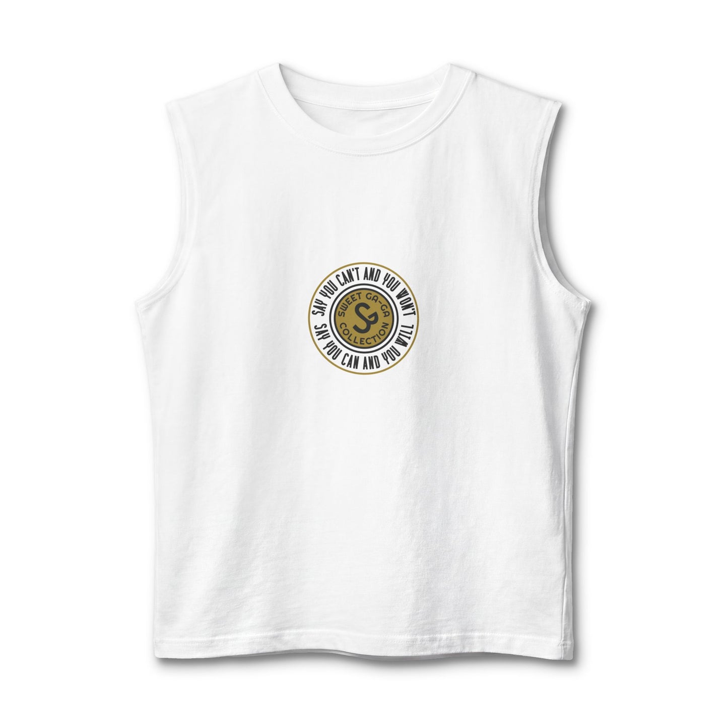 Muscle Tank — "Say You Can and You Will" Retro Surf Circle Logo