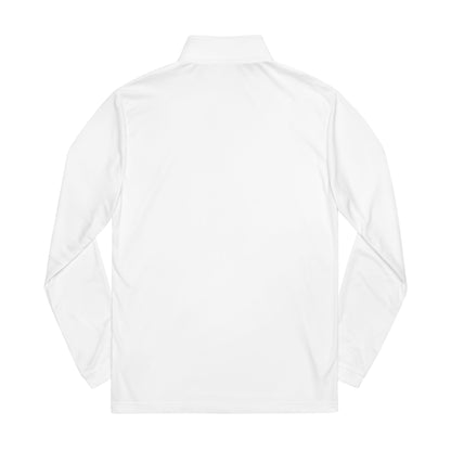Embroidered Quarter-Zip Pullover — White Performance Adidas Pullover "Say You Can and You Will"