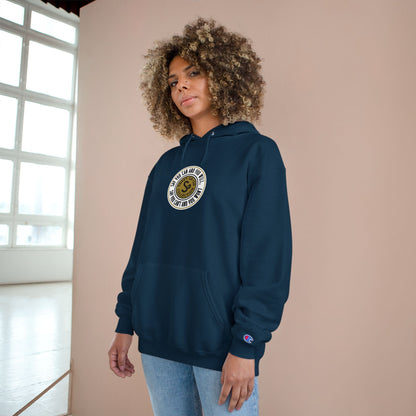 Champion Hoodie — Vintage-Inspired Circular Logo Hoodie