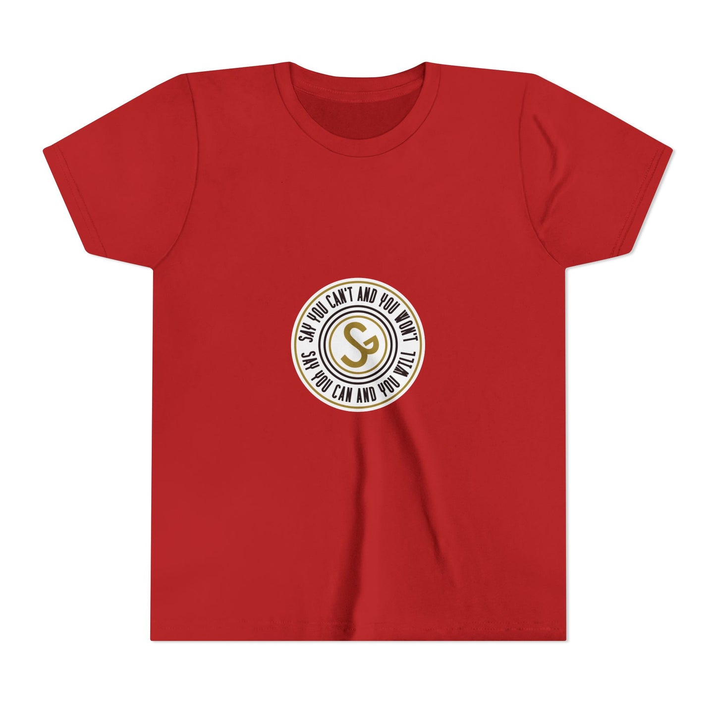Youth Tee - "Say You Can and You Will" Retro Badge Graphic