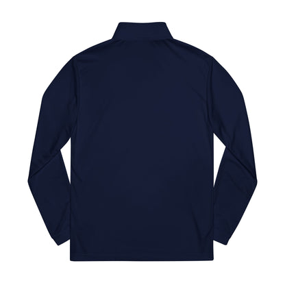 Embroidered Quarter-Zip Pullover — White Performance Adidas Pullover "Say You Can and You Will"