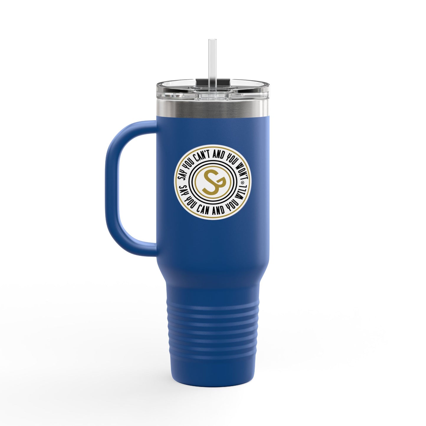 40oz Stylish Insulated Travel Mug, 40oz - "Say You Can and You Will"