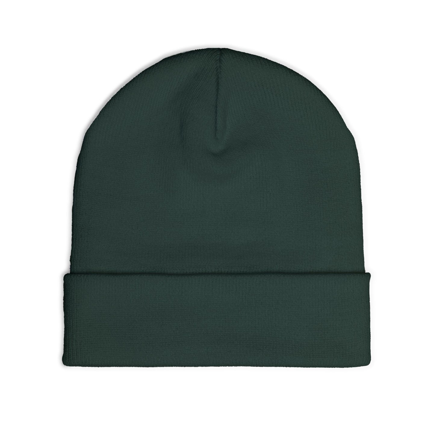 Embroidered Compass Logo Knit Beanie — Minimal Outdoor Winter Hat