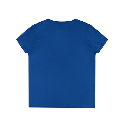 Ladies' V-Neck T-Shirt — Retro Gold Seal 'S' Emblem