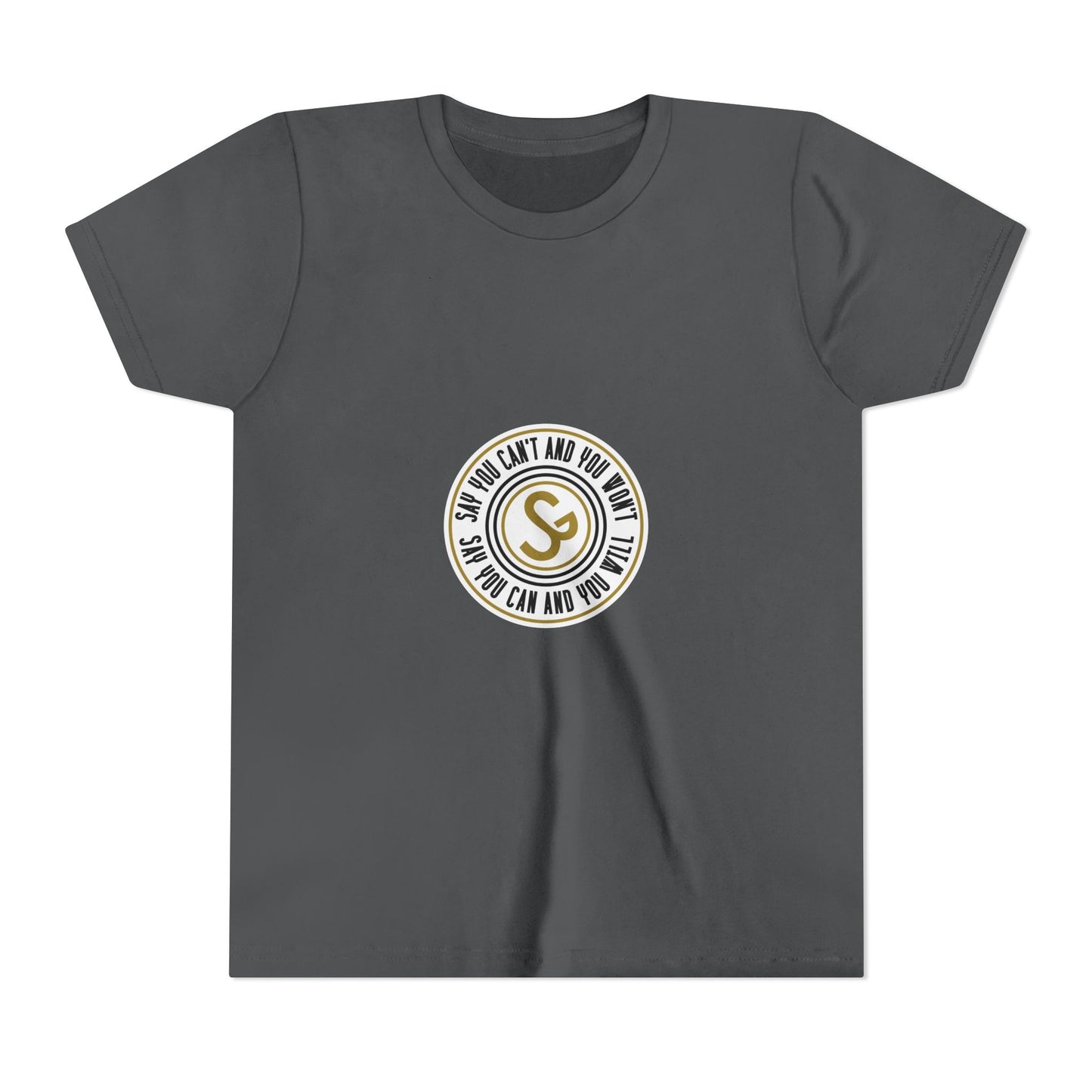 Youth Tee - "Say You Can and You Will" Retro Badge Graphic