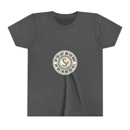 Youth Tee - "Say You Can and You Will" Retro Badge Graphic