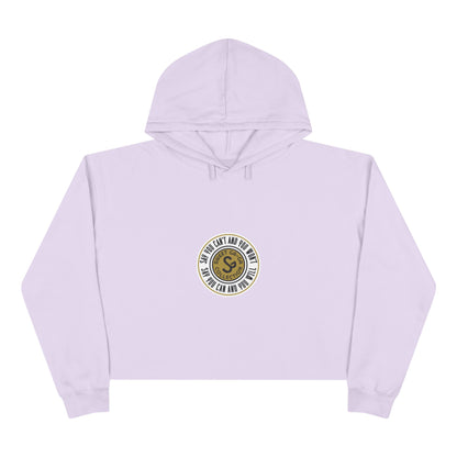 Cropped Hoodie — Minimal Gold Seal Logo, Casual Streetwear