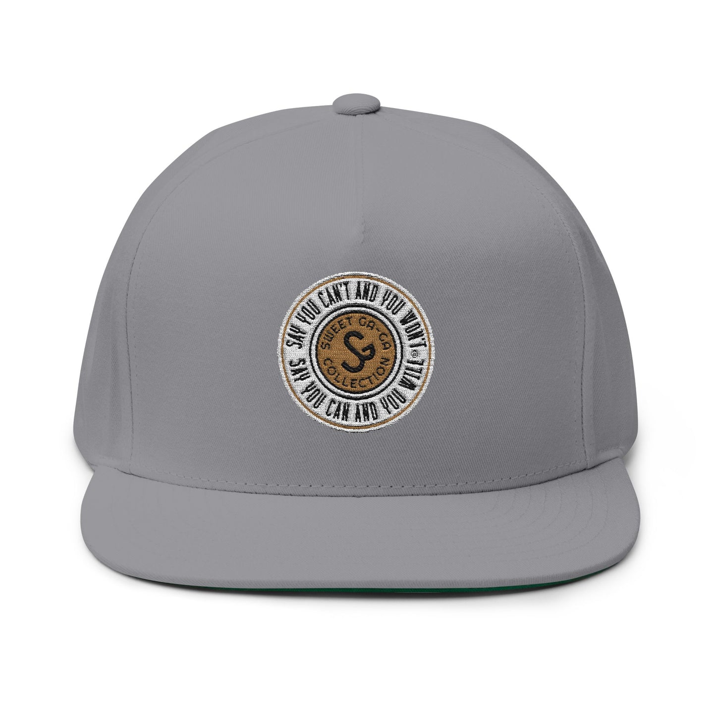 Embroidered Flat Bill Cap